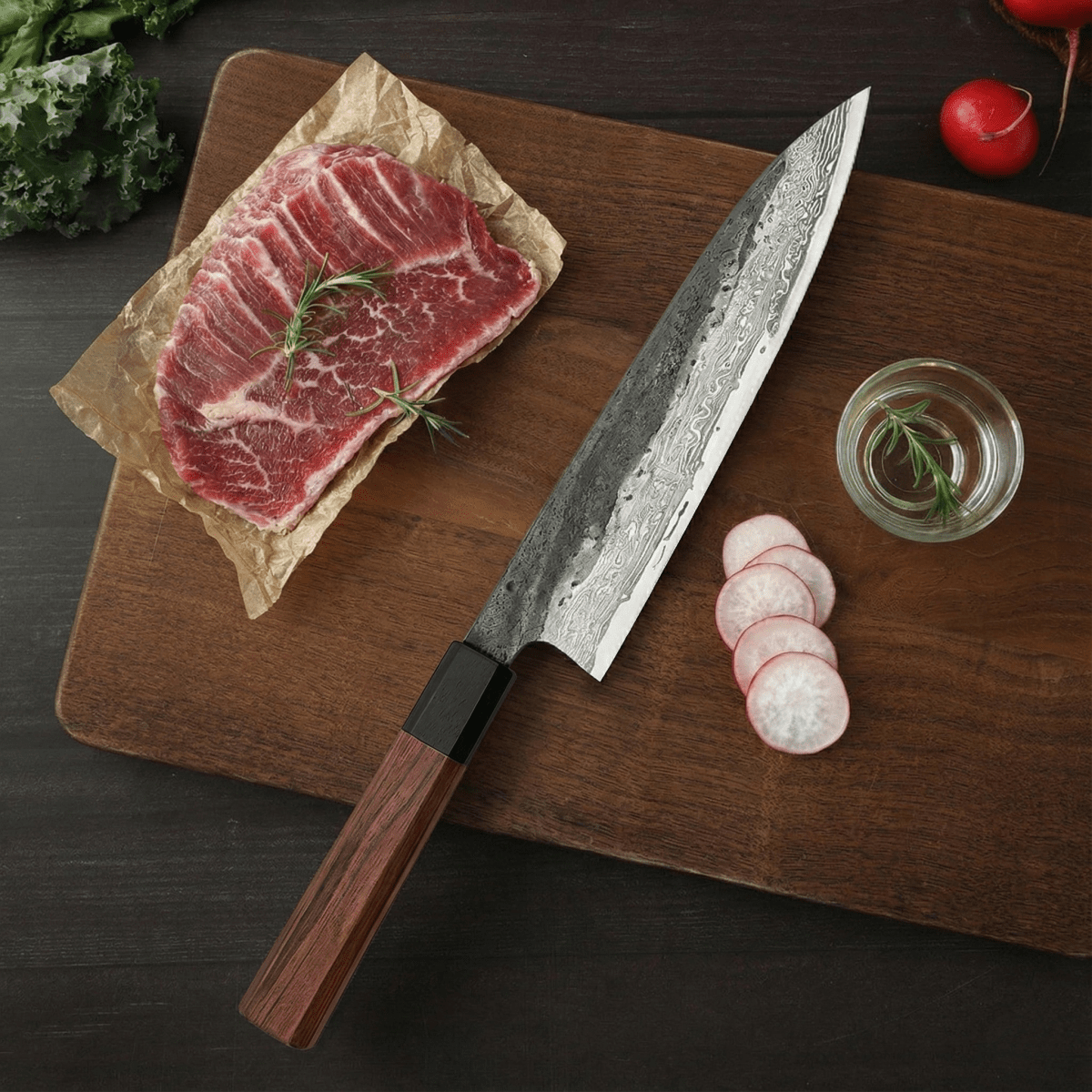 Kiritsuke Knife – Stainless Steel Blade, Ironwood Handle, 8.5 inch (21.5 cm)