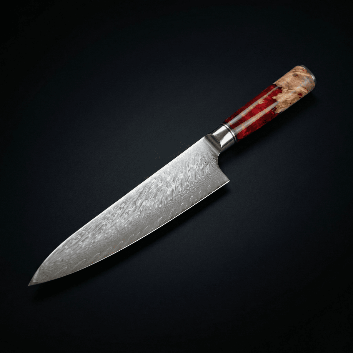 Japanese Damascus Shinku Santoku Knife – 6.9-Inch (17.6 cm) Precision Blade